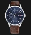 Tommy Hilfiger Damon 1791847 Blue Dial Brown Leather Strap-0