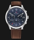 Tommy Hilfiger Asher 1791855 Blue Dial Brown Leather Strap-0