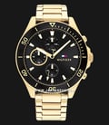 Tommy Hilfiger Larson 1791919 Black Dial Gold Stainless Steel Strap-0