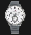 Tommy Hilfiger Max 1791972 White Dial Grey Silicone Strap-0