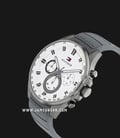 Tommy Hilfiger Max 1791972 White Dial Grey Silicone Strap-1