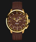 VERSUS SGV06 0013 Manhattan Gold PVD Stainless Steel Brown Rubber Band-0