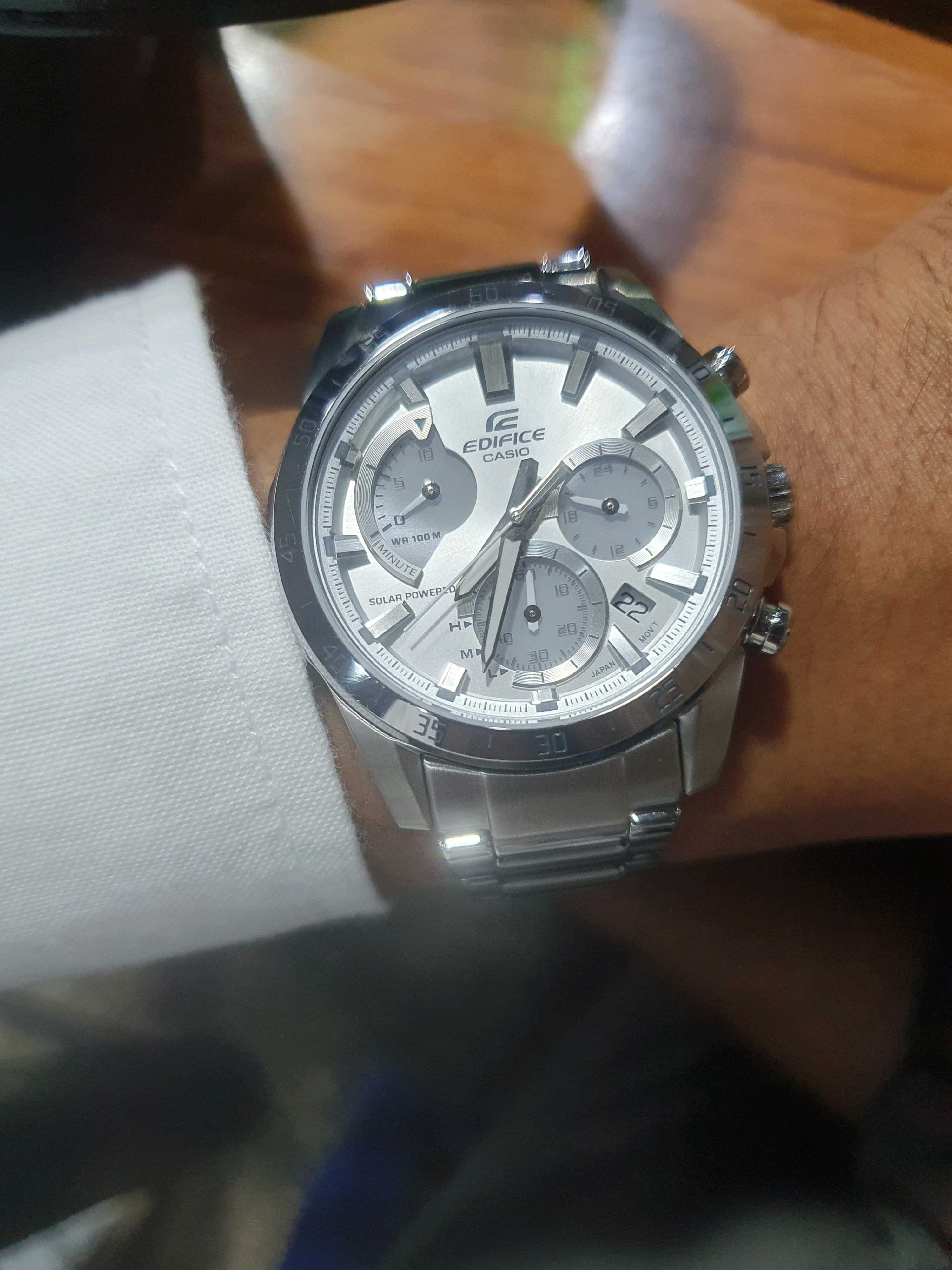 Casio Edifice EQS-930MD-8AVUDF Chronograph White Dial Stainless Steel Strap