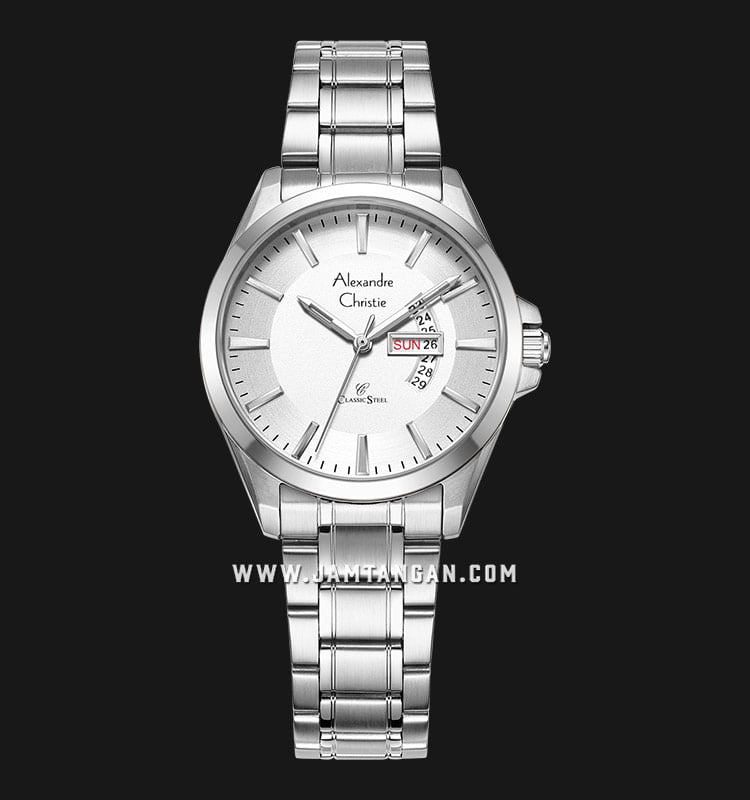Alexandre Christie Classic Steel AC 8680 LD BSSSL Ladies Silver Dial Stainless Steel Strap