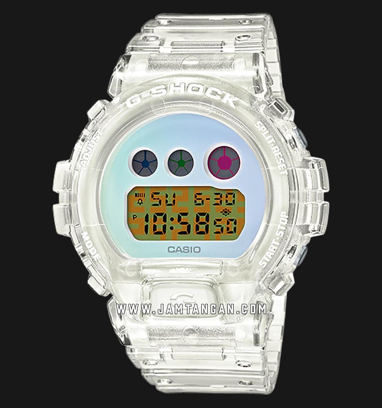 Casio G-Shock DW-6900SP-7PR For 25th Anniversary Digital Dial White Transparent Resin Band