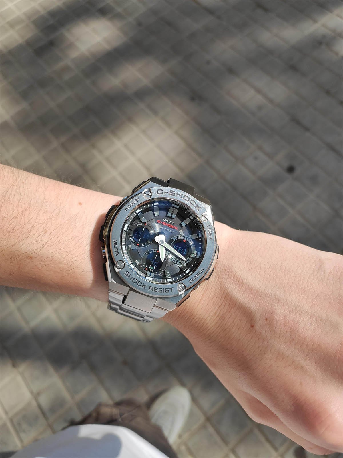 Casio G-Shock G-Steel GST-S110D-1ADR Tough Solar Digital Analog Dial Stainless Steel Band.