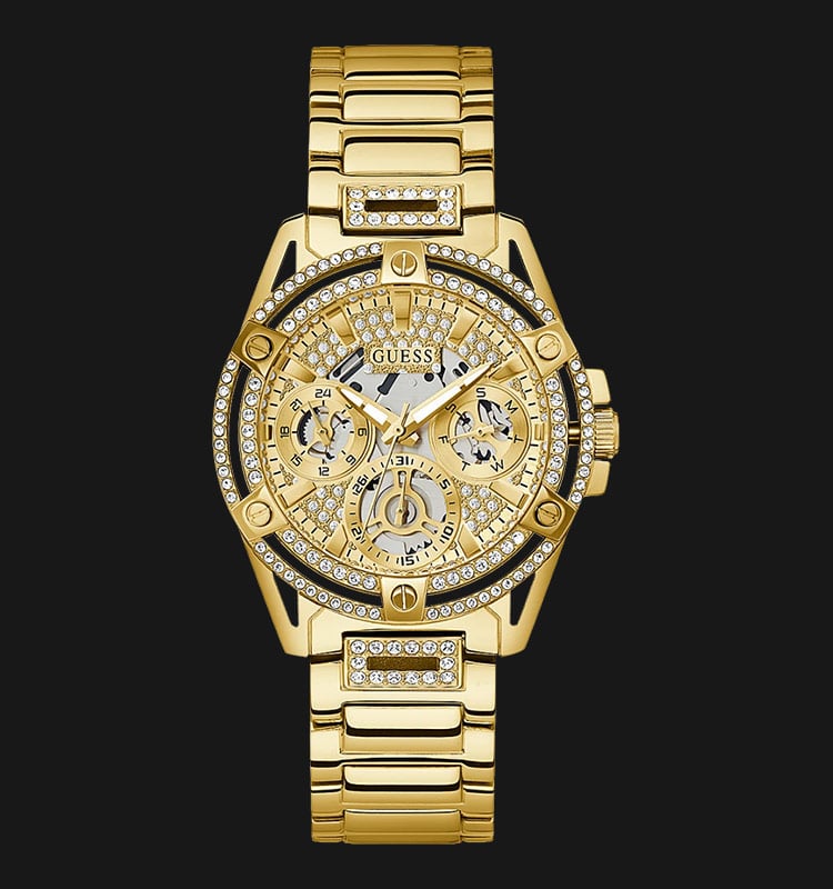 Guess Queen GW0464L2 Ladies Gold Dial Gold Stainless Steel Strap