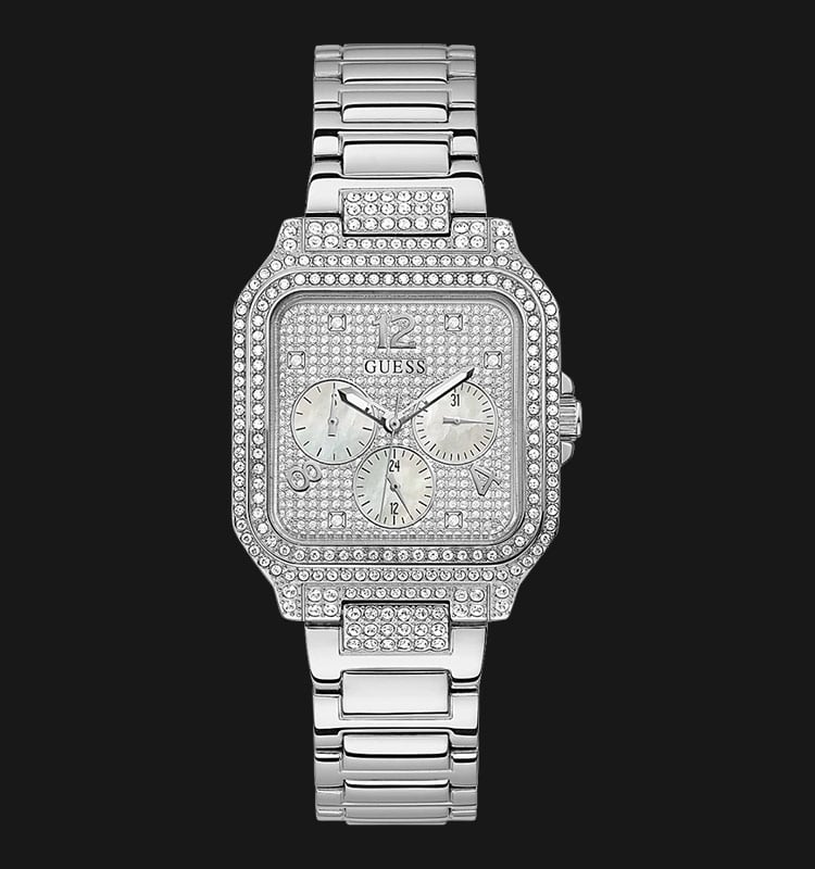 Guess Deco GW0472L1 Ladies Silver With MOP Sub Dial Stainless Steel Strap