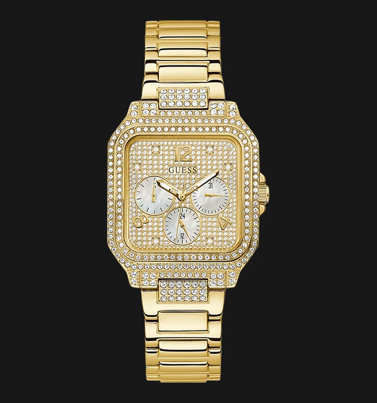 Guess Deco GW0472L2 Ladies Champagne With MOP Sub Dial Gold Stainless Steel Strap-0