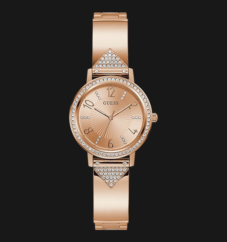 Guess Tri Luxe GW0474L3 Ladies Rose Gold Sunray Dial Rose Gold Stainless Steel Strap-0