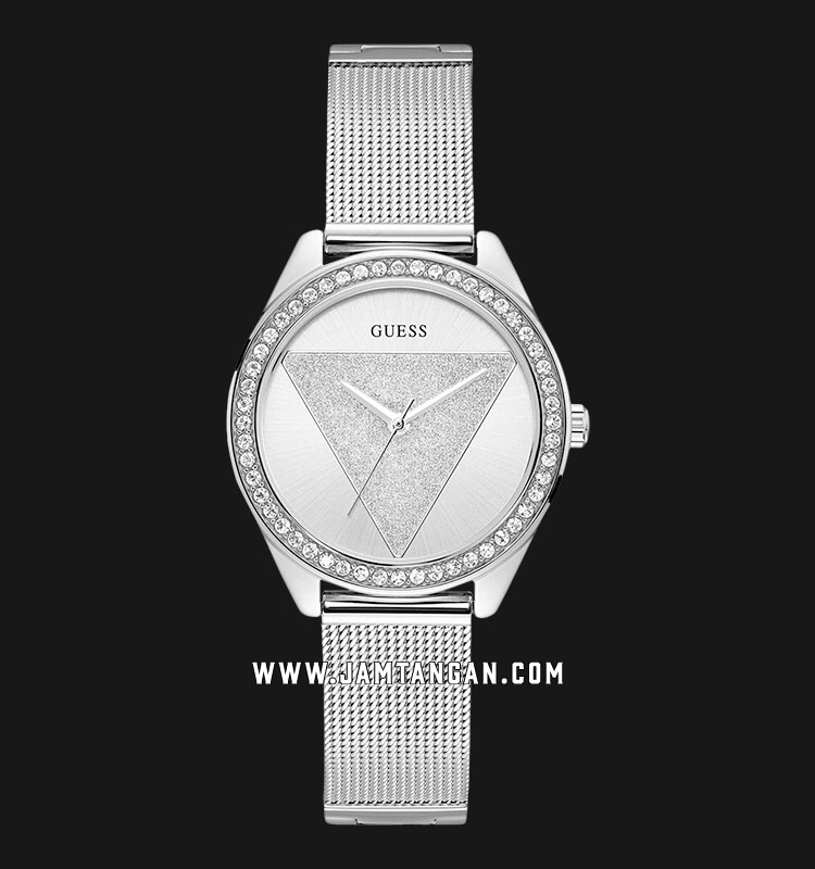Guess Tri Glitz W1142L1 Year-Round Silver Dial Stainless Steel Mesh Strap
