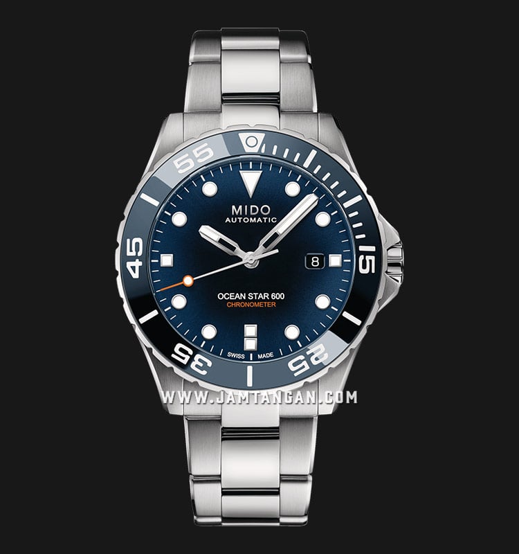 MIDO Ocean Star M026.608.11.041.01 Diver 600 Chronometer Automatic Blue Dial Stainless Steel Strap