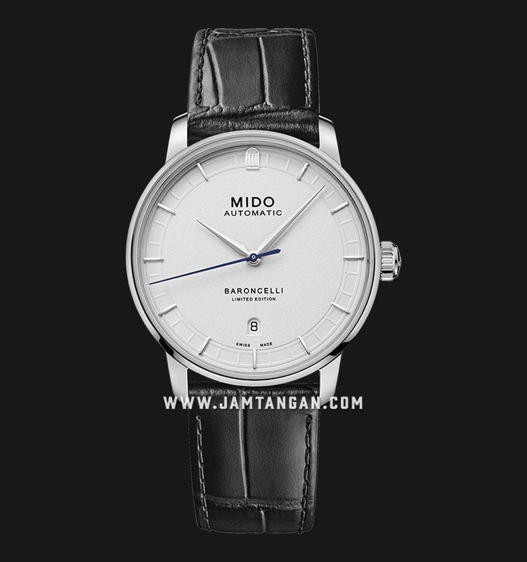 MIDO Baroncelli M037.407.16.261.00 20th Anniversary Ivory Dial Black Leather Strap LIMITED EDITION.