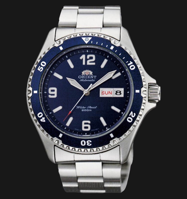 Orient Mako II Automatic Divers FAA02002D Men Blue Dial Stainless Steel Strap