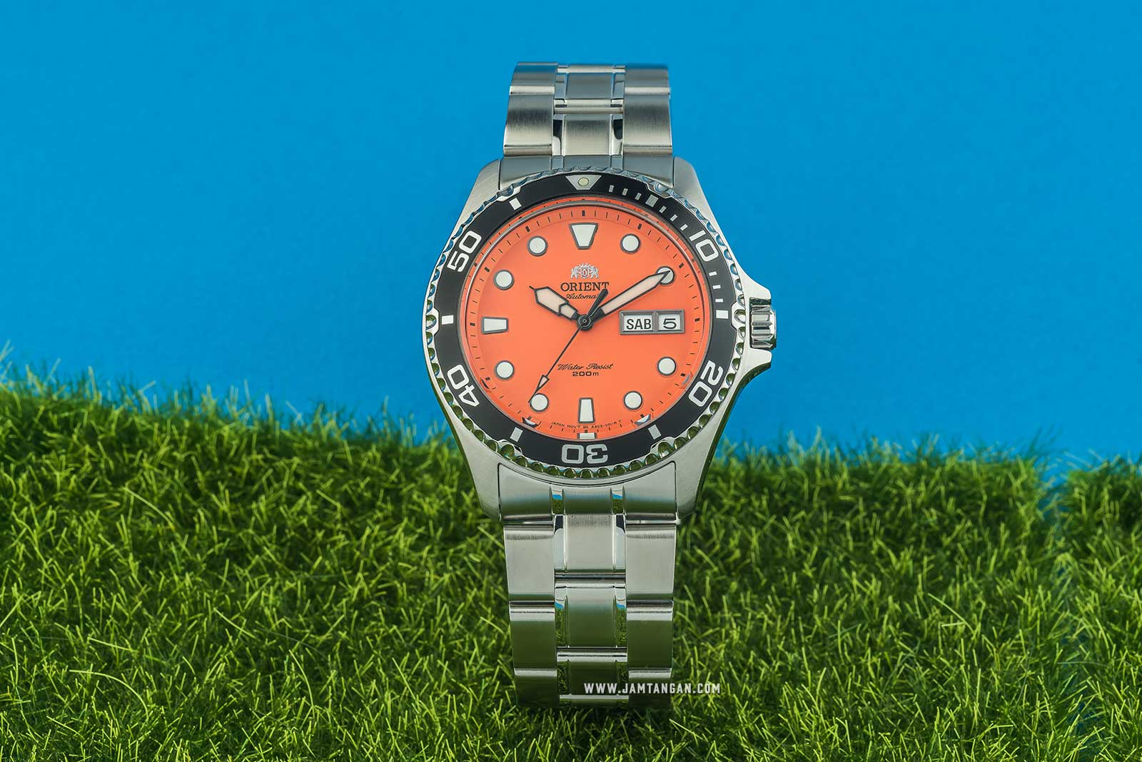 Orient Orange Ray II FAA02006M Automatic Divers Orange Dial Stainless Steel Strap