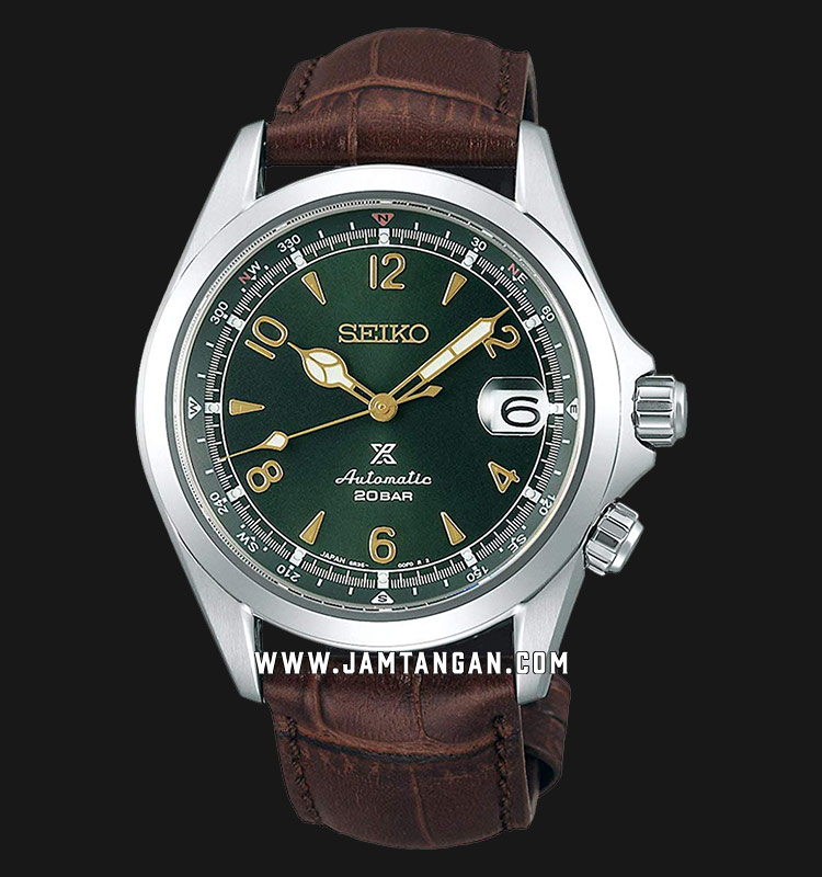 Seiko Prospex SBDC091 Alpinist Limited Edition Green Dial Brown Leather  Strap 