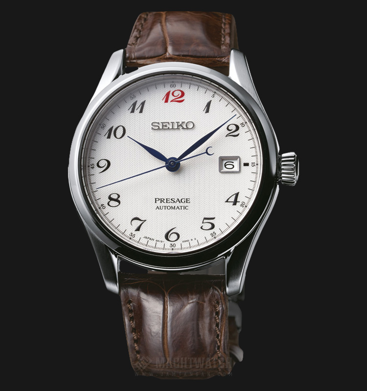 Seiko Presage SPB067J1 Automatic White Pattern Dial Brown Leather Strap |  