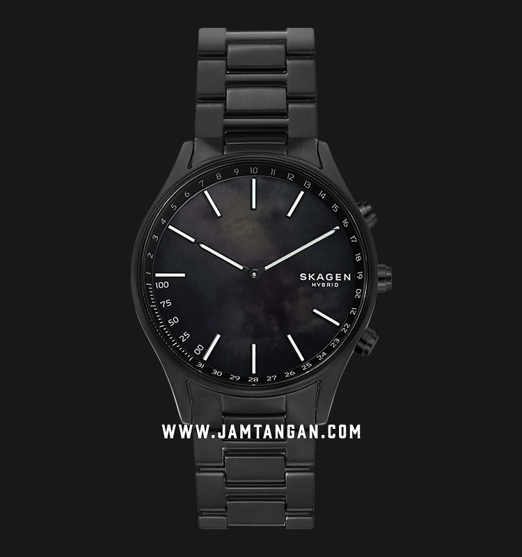 Skagen Holst SKT1312 Hybrid Smartwatch Men Mother of Pearl Dial Black  Titanium Strap