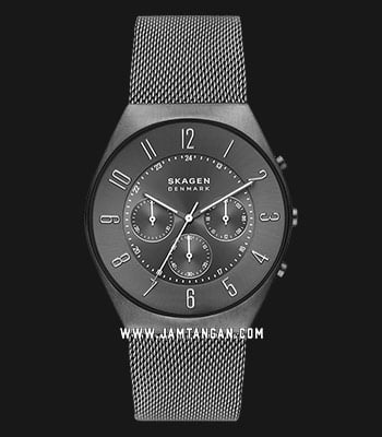 Skagen Grenen SKW6821 Chronograph Charcoal Dial Charcoal Mesh Strap
