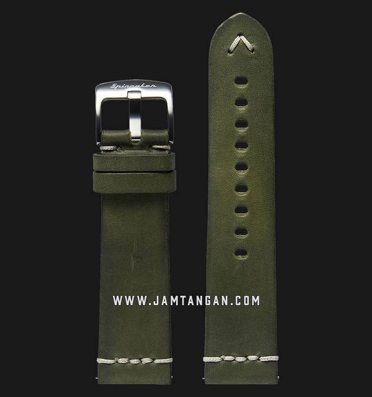 Strap Spinnaker Marino SP-STRAP24-L01 Italian Made 24mm Green Olive Leather -0