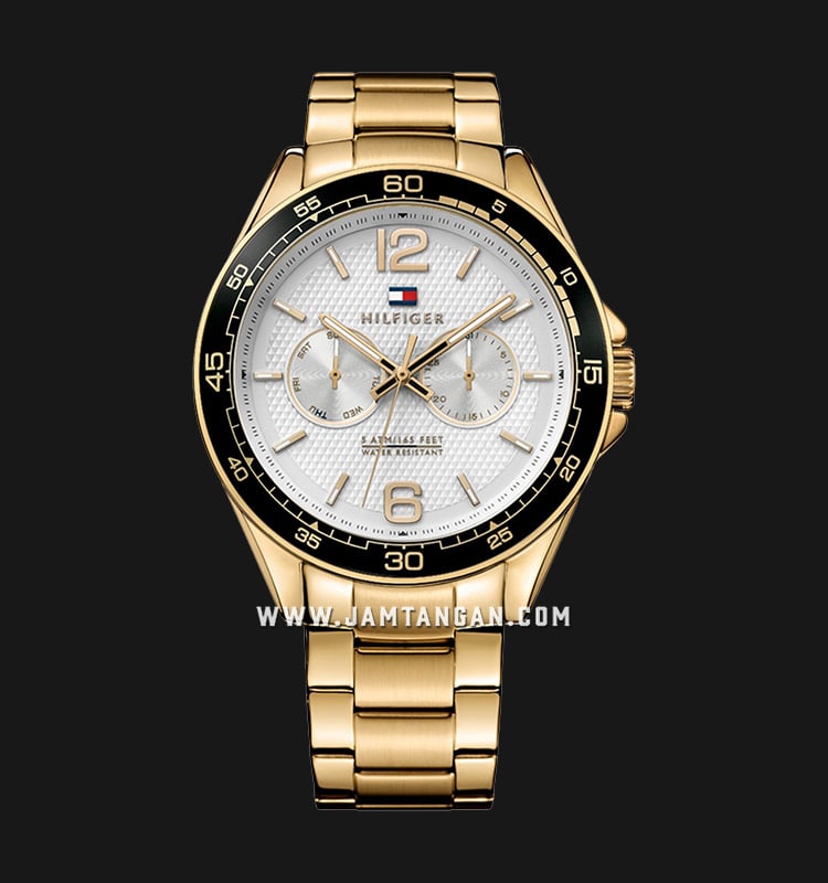 Tommy Hilfiger Sophisticated Men White Gold Tone Stainless Steel | Jamtangan.com