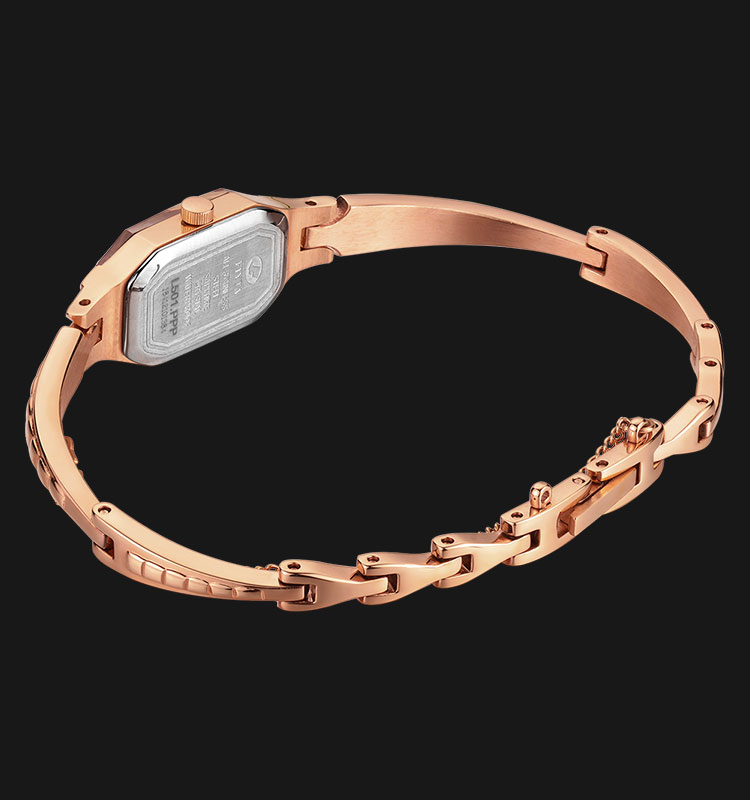 Fiyta Rhinestone Bracelet Rose Gold Stainless Steel Watch 
