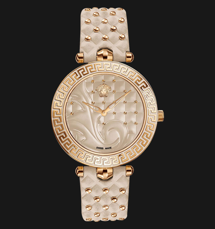 VERSACE VK702 0013 Vanitas Rose Gold Ion Plated Leather 